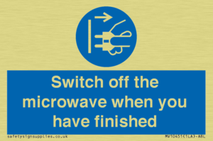 Switch off the microwave when you have finished